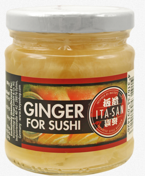 ITA-SAN Japan Ginger for sushi, white IN JAR, 190G