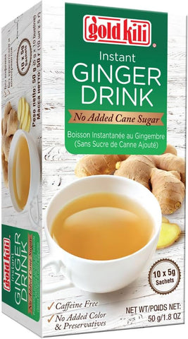 GOLD KILI, INSTANT GINGER DRINK NO SUGAR ADDED 10X5G