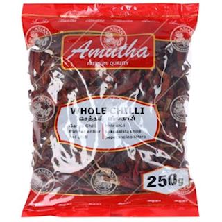 AMUTHA, DRIED CHILLI WITH STEM 250G