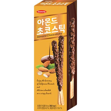 SUNYOUNG, ALMOND BIG CHOCO STICKS 54G