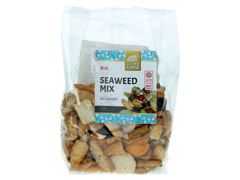 GOLDEN TURTLE, RICE CRACKER MIX SEAWEED 100G