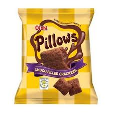 OISHI, PILLOWS CHOCO FILLED CRACKERS 38G