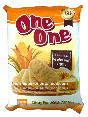 ONE ONE, RICE CRACKER CORN FLAVOR CHEESE 118G