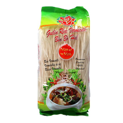 NGON NGON, RICE VERMICELLI NOODLE HUE STYLE, BUN BO HUE 400G