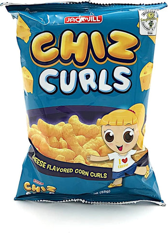 JACK AND JILL, CHIZ CURLS CHEESE CORN CURLS, 55G