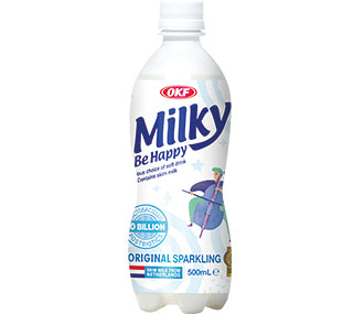 OKF, MILKY BE HAPPY KOREAN SODA DRINK ORIGINAL 500ML