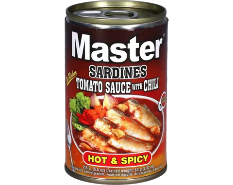 MASTER, PREMIUM SARDINE IN TOMATO SAUCE CHILI 155G