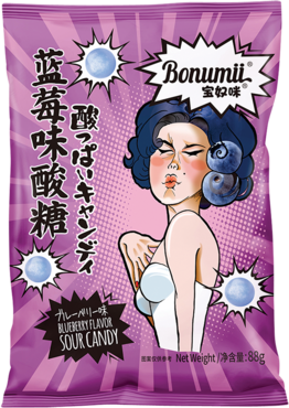 BONUMII, SOUR CANDY BLUEBERRY FLAVOUR 88G