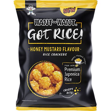 WANT WANT , RICE CRACKERS HONEY MUSTARD GOT RICE! 85G