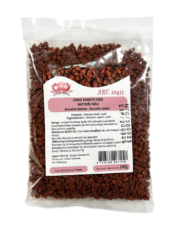 PINK LOTUS, ANNATO SEEDS, HẠT ĐIỀU MÀU, 100G