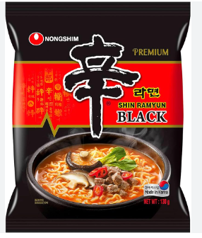 NONGSHIM, INSTANT NOODLE SHIN RAMYUN BLACK WITH BEEF BONE, 130G