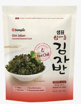 SEMPIO, SEAWEED SNACK SEASONED HOT CHILLII 50G