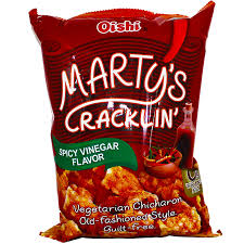 OISHI, MARTY CRACKLING SPICY AND VINEGAR CHICHARON 90G