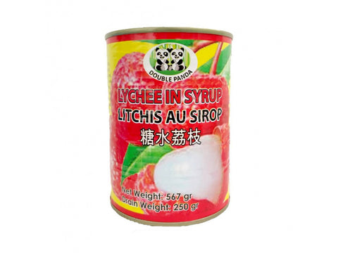 Double panda, canned lychee in syrup 567g