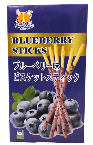 HF, LUCKY POCKY BLUEBERRY STICKS 48G