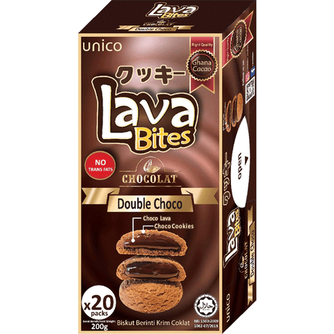 Unico, Lava Bites cookies, Double Chocolate, 200g