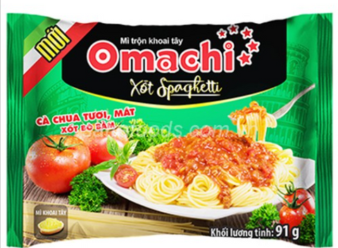 OMACHI, INSTANT NOODLE SPAGETTI, GREEN PACKAGE, 80G