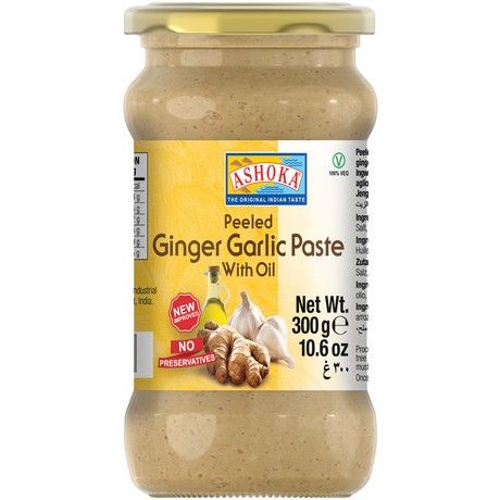 ASHOKA, PEELED GARLIC GINGER PASTE IN OIL 300G