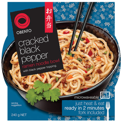 OBENTO, CRACKED BLACK PEPPER RAMEN NOODLE BOWL 240G