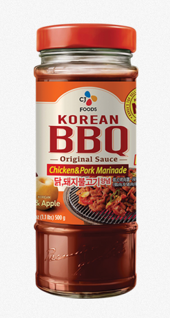 CJ, KOREAN BB SAUCE PORK AND CHICKEN HOT 500G, ORANGE LABLE