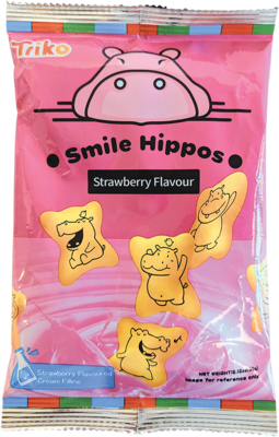 SMILE HIPPOS, BISCUIT STRAWBERRY FLAVOUR, 60G