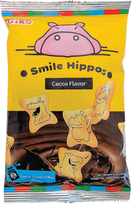 SMILE HIPPOS, BISCUIT CHOCOLATE FLAVOUR, 60G