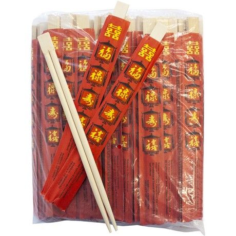 BAMBOO CHOPSTICKS RED 100PCS 23CM