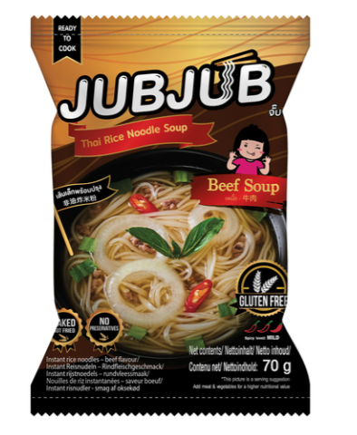 JUBJUB, INST RICE NOODLE BEEF 70G