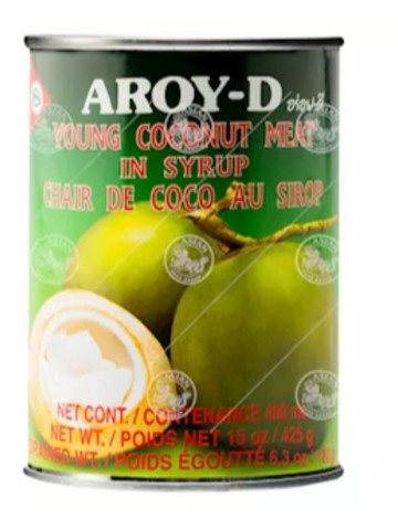 AROY D, YOUNG COCONUT MEAT IN SYRUP 425G