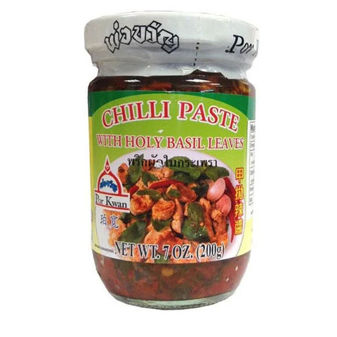 POR KWAN,CHILLI PASTE WITH HOLY BASIL LEAVES 200G