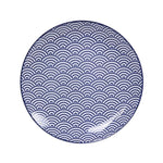 NF, JAPANESE DIPPING PLATE, WAVE PATTERN,  FLAT, 10,5CM