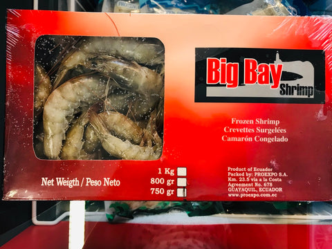 Big Bay, Frozen, Shrimp 16-20, head on shell on