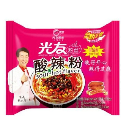 Guangyou, sweet potato instant noodle, sour-hot flavour, 105g